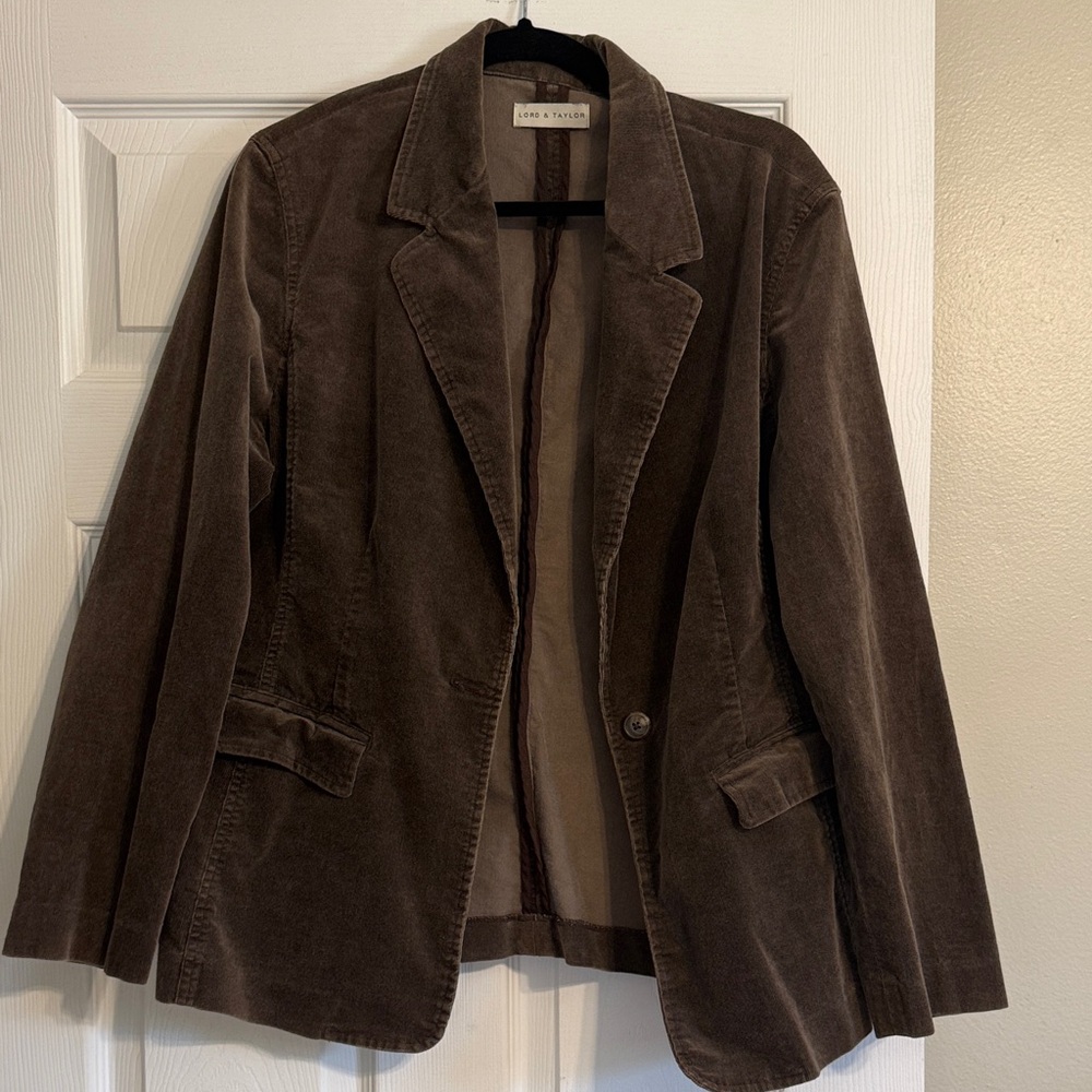 Lord & Taylor Brown Corduroy Blazer